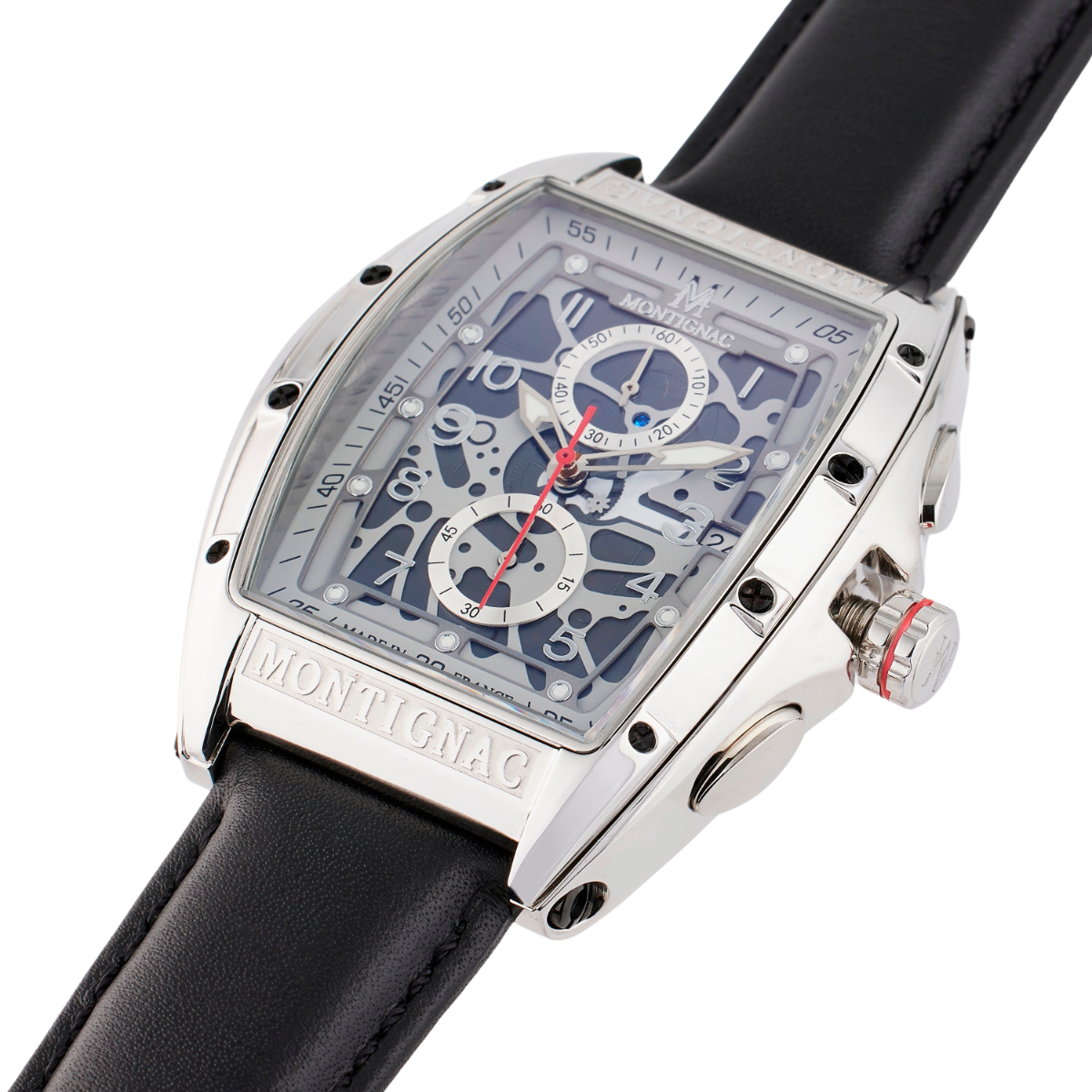 Montagnac Men's Quartz Watch with Silver and Black Dial MNG-0027