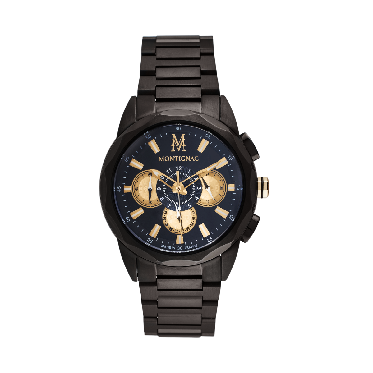 Montagnac Men's Quartz Watch with Gold and Black Dial MNG-0031