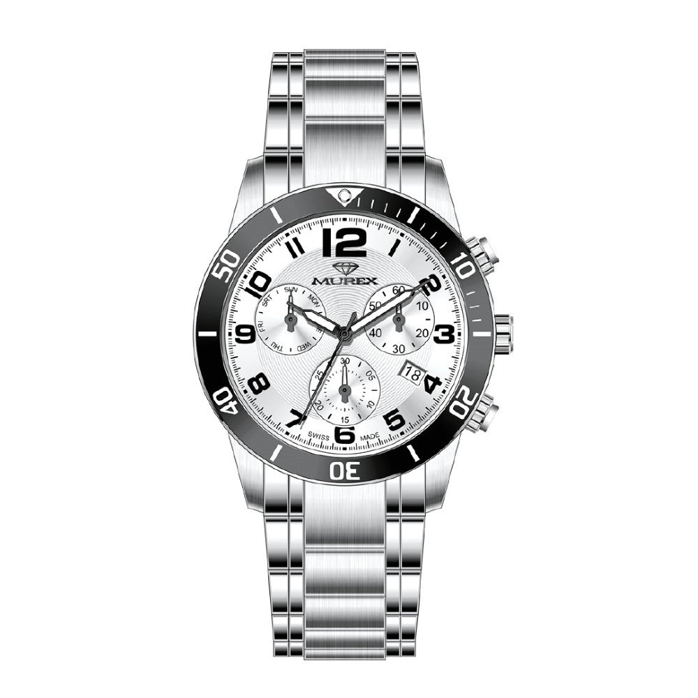 Murex men's watch with quartz movement and white dial color - MUR-0068