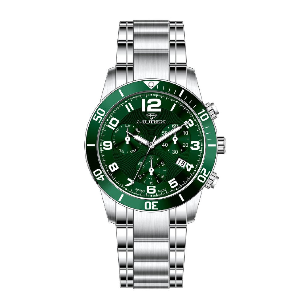 Murex men's watch with quartz movement and green dial color - MUR-0069