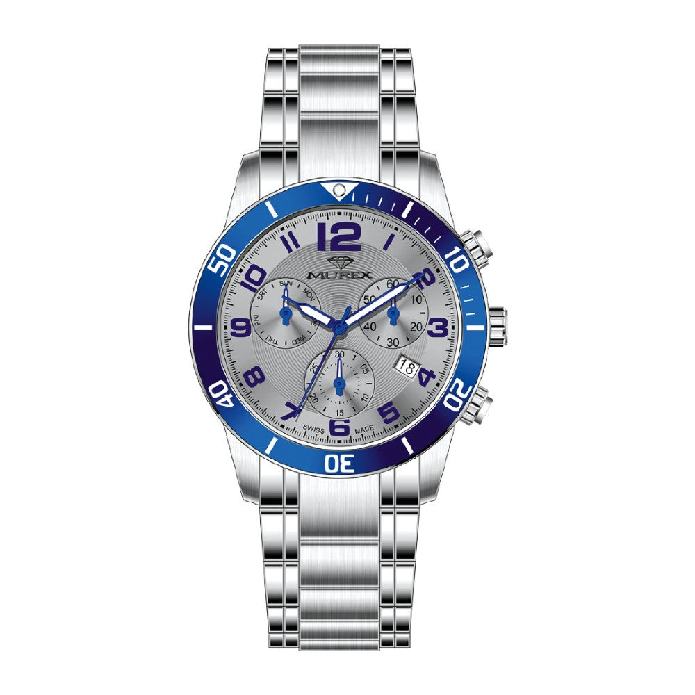 Murex men's watch with quartz movement and gray dial color - MUR-0066