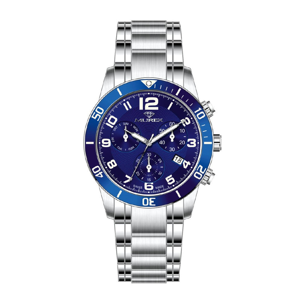 Murex men's watch with quartz movement and blue dial color - MUR-0067