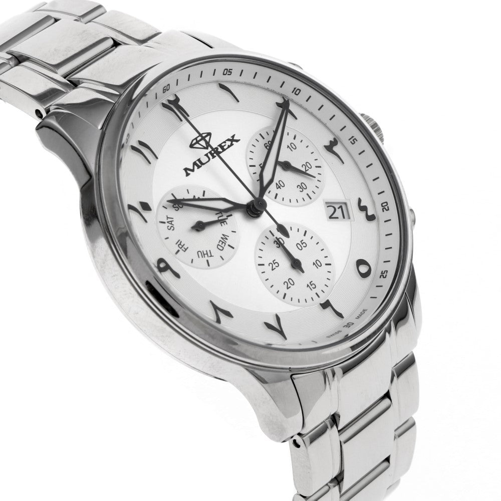 Murex men's watch with quartz movement and white dial color - MUR-0063