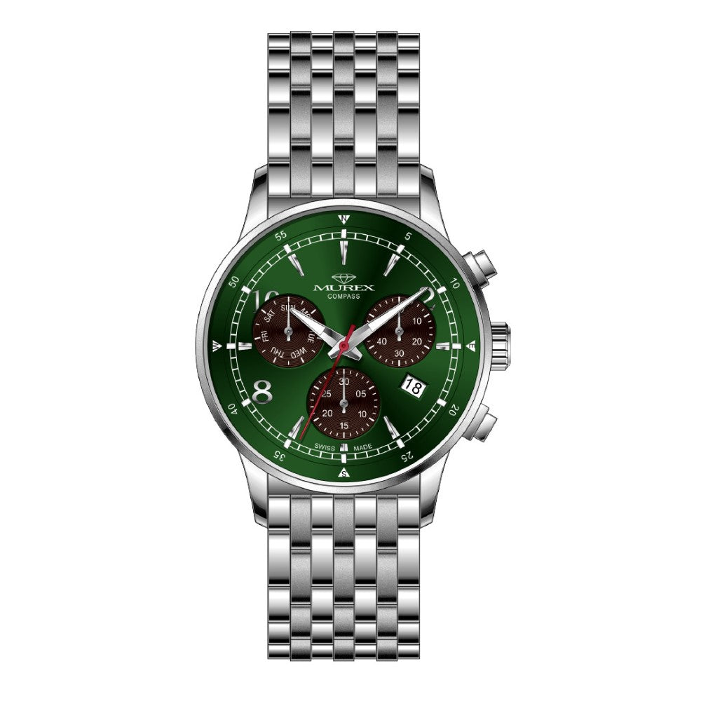 Murex men's watch with quartz movement and green dial color - MUR-0059