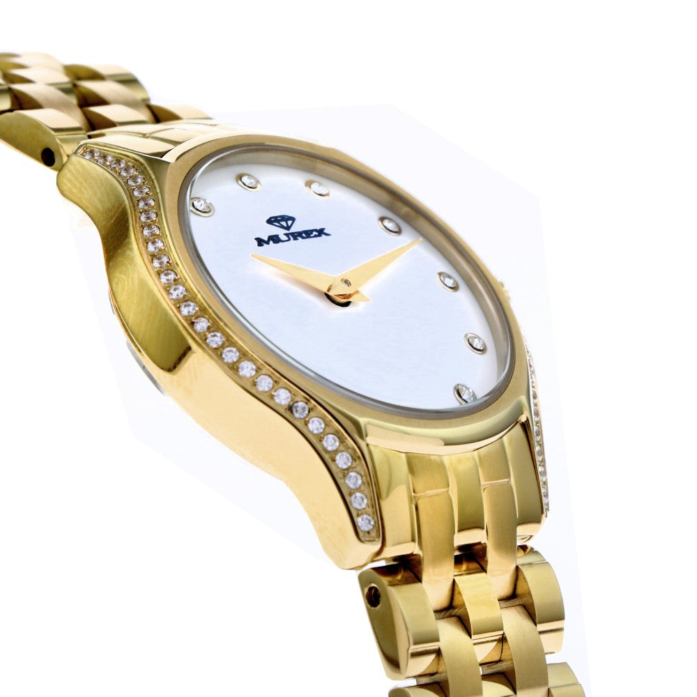 ساعة موريكس النسائية بحركة كوارتز ولون مينا أبيض لؤلؤي - MUR-0028