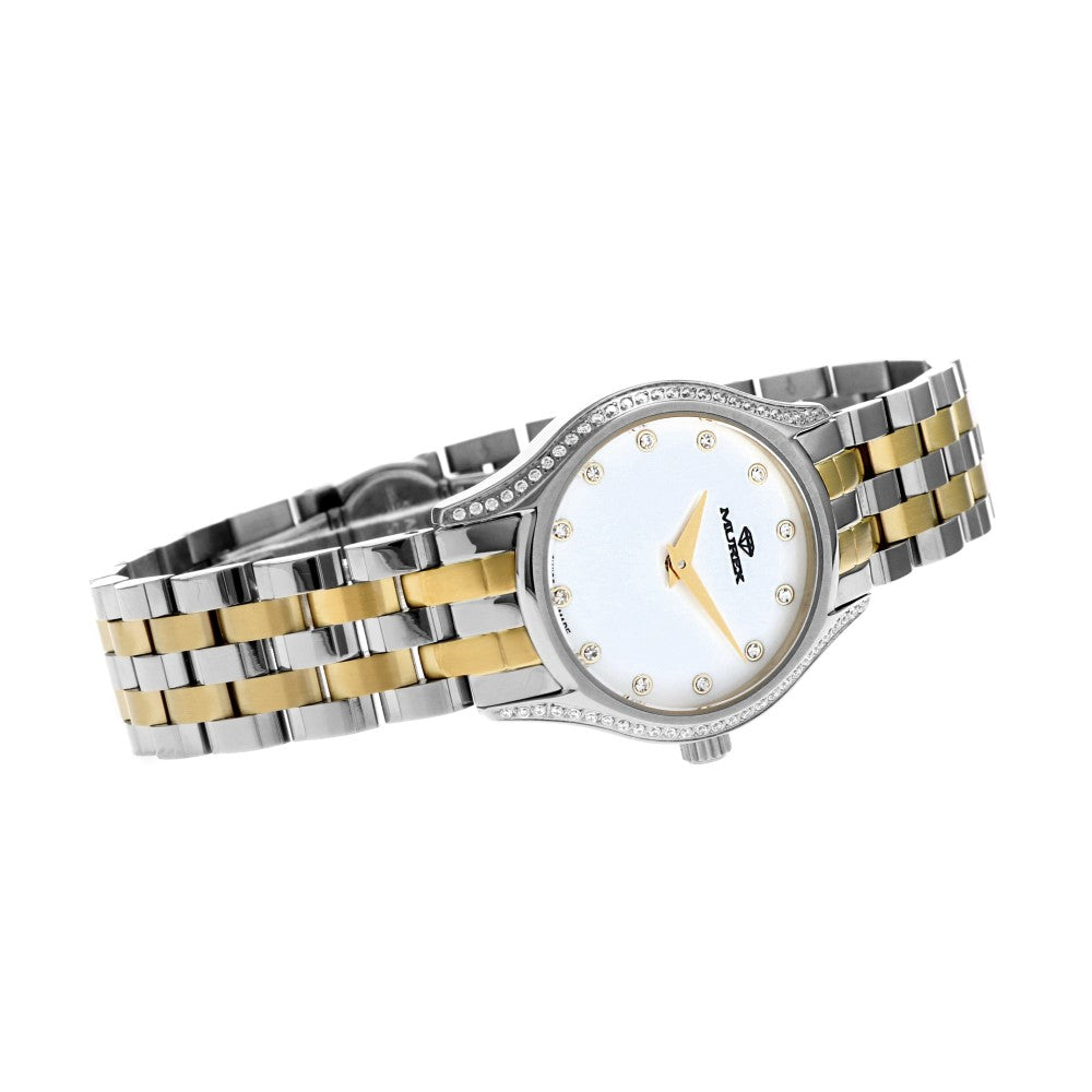 ساعة موريكس النسائية بحركة كوارتز ولون مينا أبيض لؤلؤي - MUR-0027