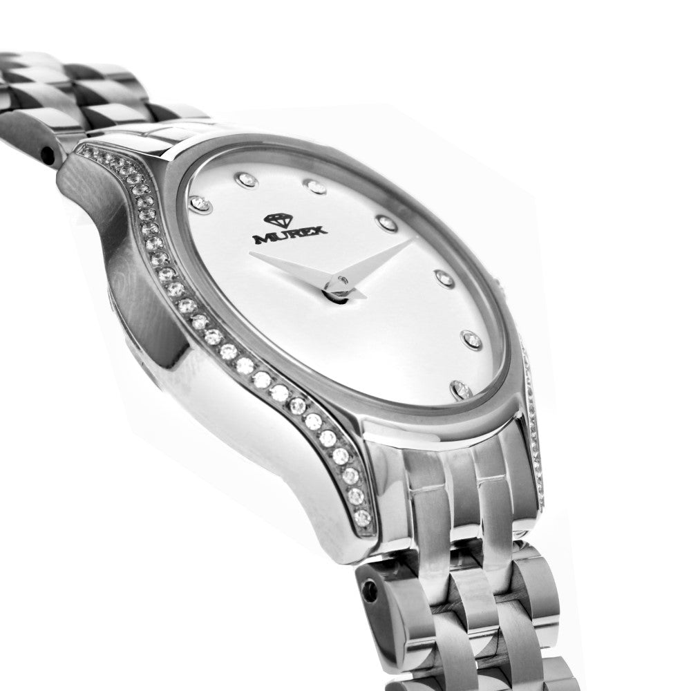 ساعة موريكس النسائية بحركة كوارتز ولون مينا أبيض لؤلؤي - MUR-0026