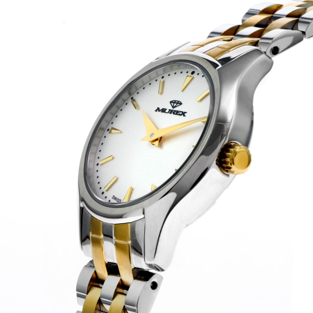 ساعة موريكس النسائية بحركة كوارتز ولون مينا أبيض - MUR-0025