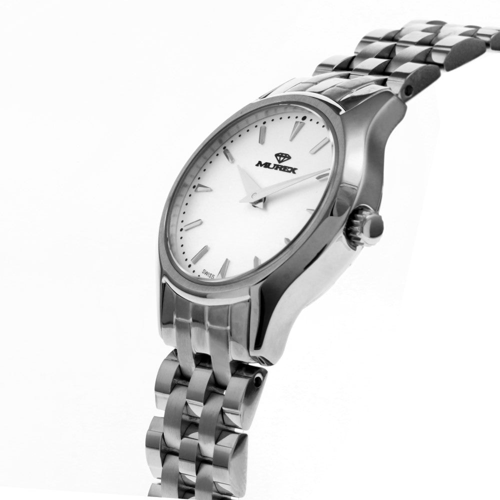 ساعة موريكس النسائية بحركة كوارتز ولون مينا أبيض - MUR-0023