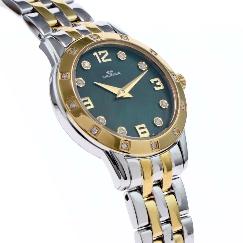 Murex Women's Quartz Watch with Green Dial - MUR-0110 (20/D 0.10CT)