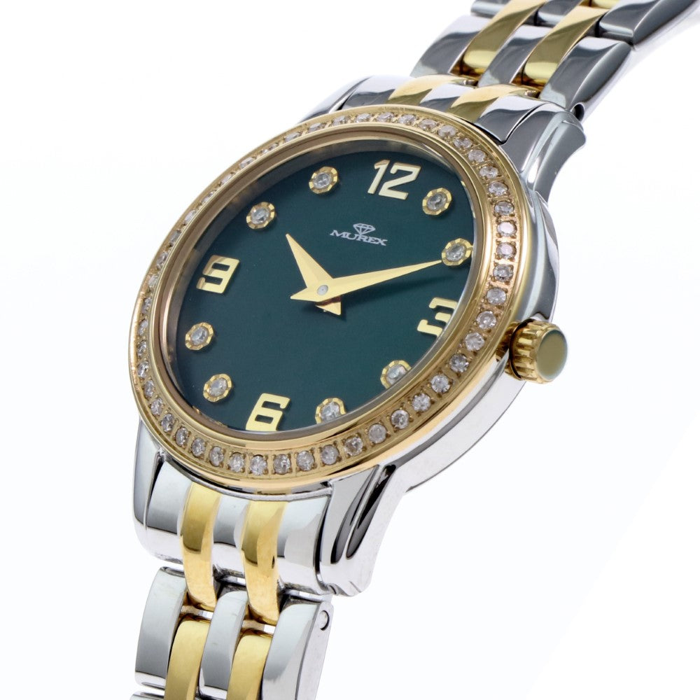 Murex Women's Quartz Watch with Green Dial - MUR-0107 (60/D 0.40CT)