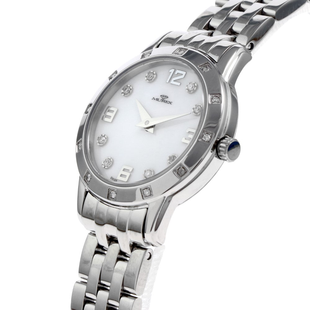 Murex Women's Quartz Watch with Pearly White Dial - MUR-0111 (20/D 0.10CT)