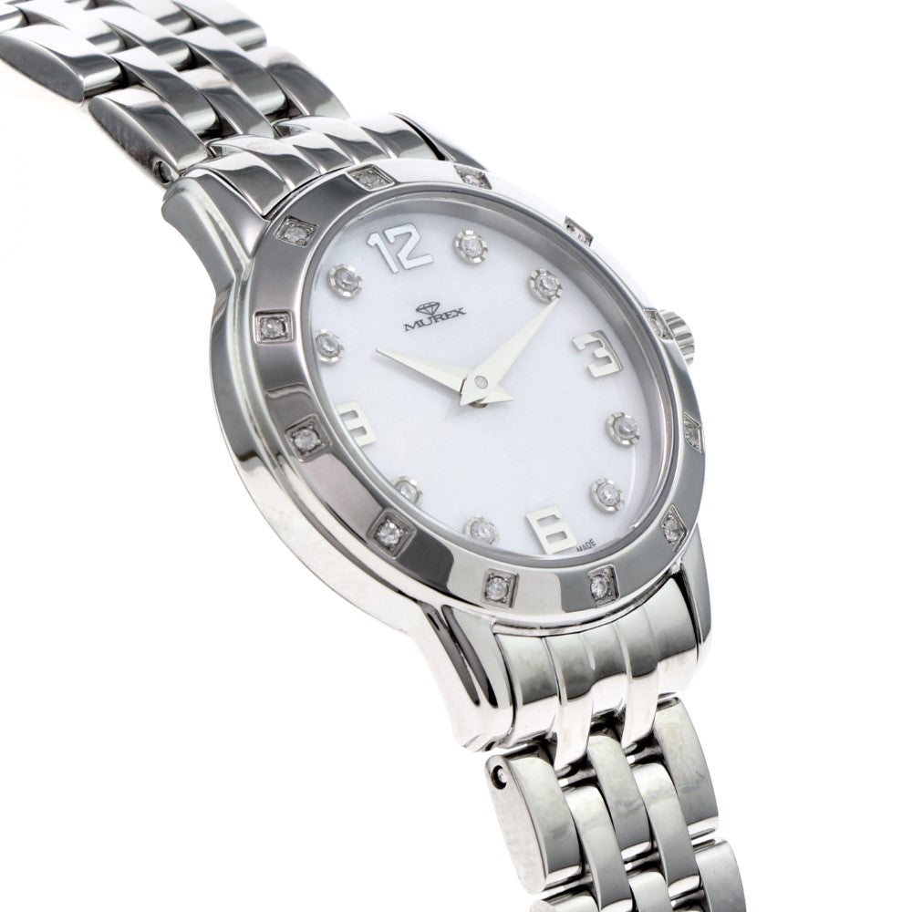 Murex Women's Quartz Watch with Pearly White Dial - MUR-0111 (20/D 0.10CT)