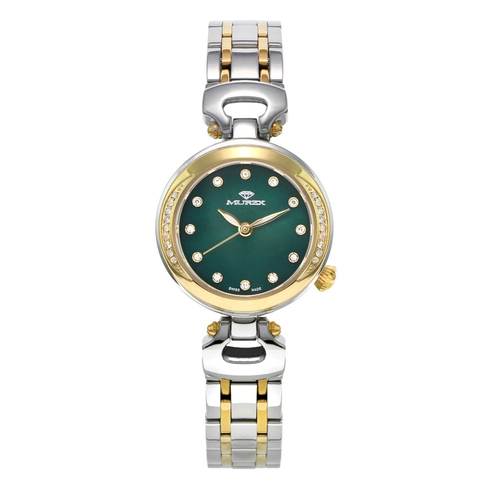 Murex Women's Quartz Watch with Green Dial - MUR-0089 (18/D 0.10CT)