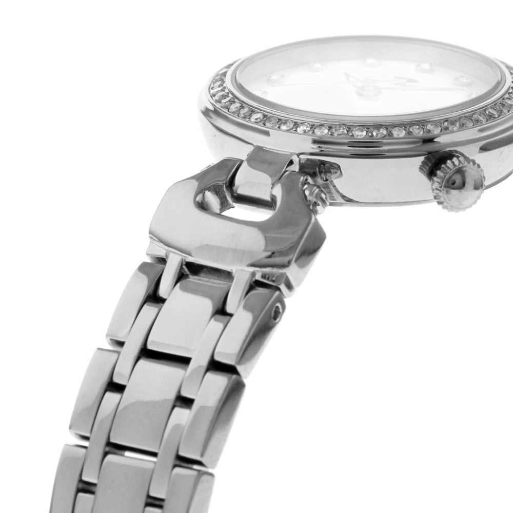ساعة موريكس النسائية بحركة كوارتز ولون مينا أبيض لؤلؤي - MUR-0086 (50/D 0.26CT)