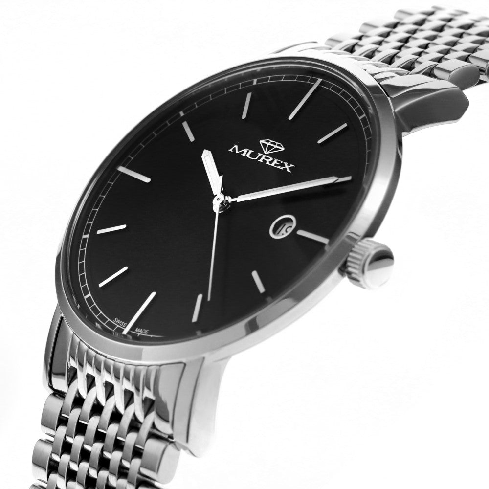 Murex men's watch with quartz movement and black dial - MUR-0042