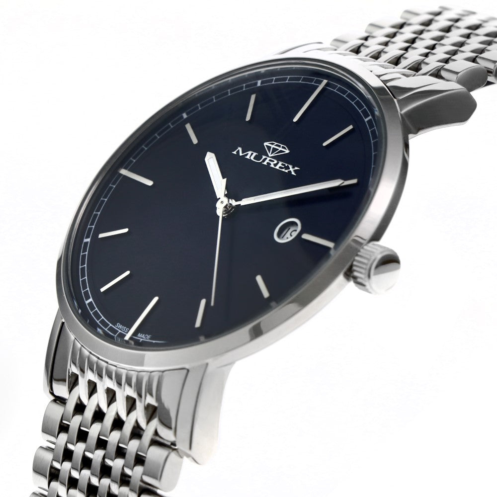 Murex men's watch with quartz movement and blue dial color - MUR-0044