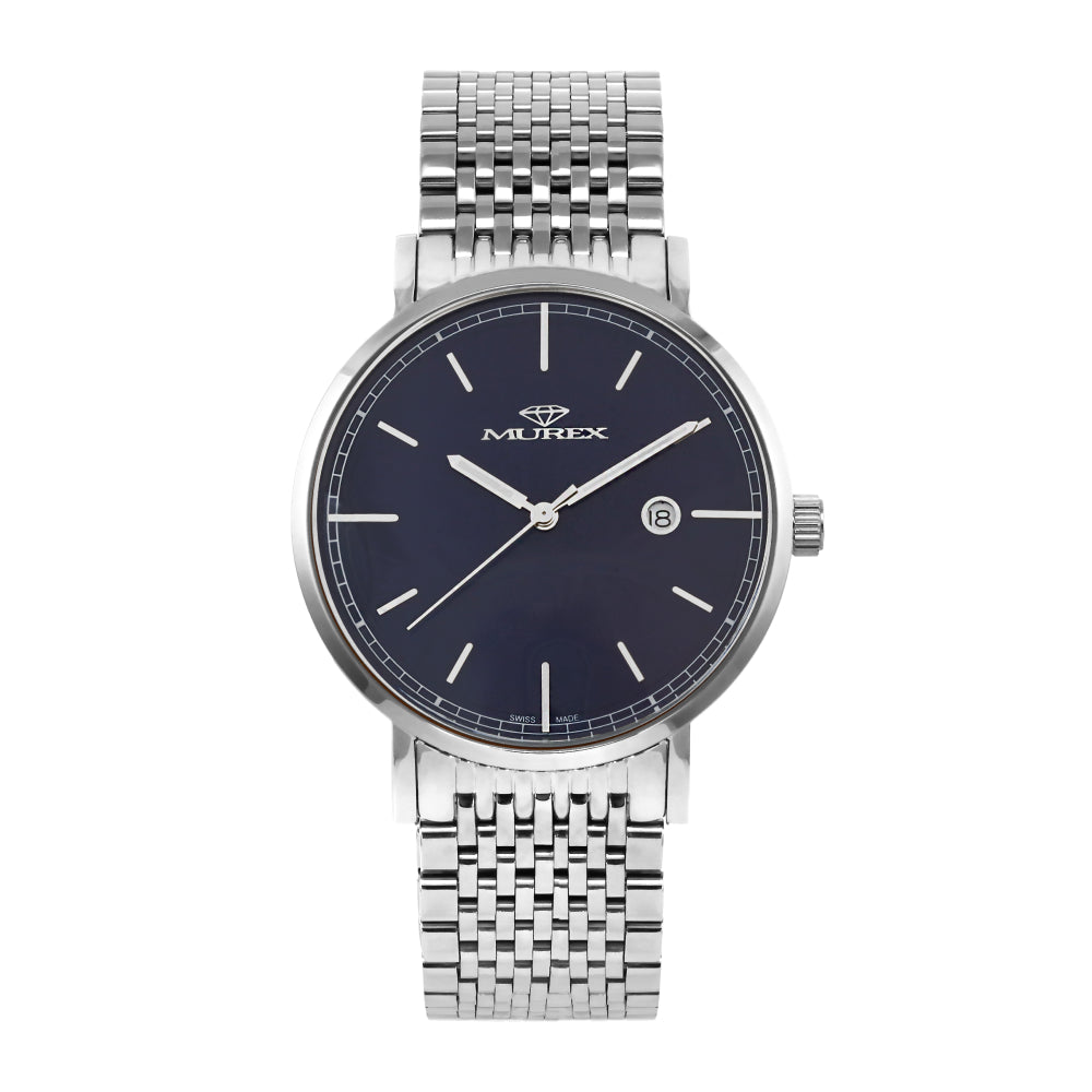Murex men's watch with quartz movement and blue dial color - MUR-0044