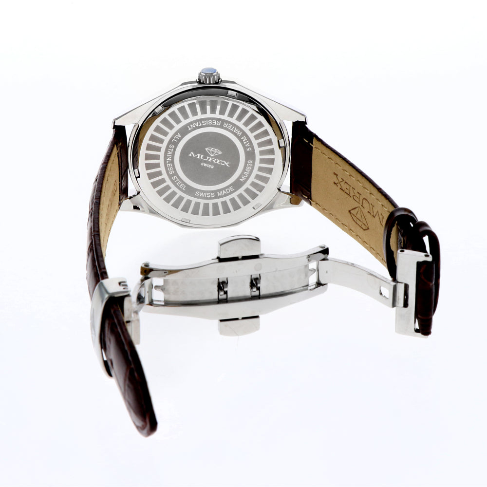 ساعة موريكس الرجالية بحركة كوارتز ولون مينا أبيض - MUR-0011