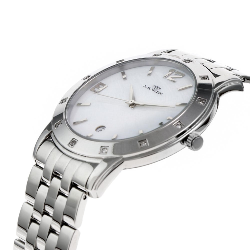 Murex Men's Quartz Watch with Pearly White Dial - MUR-0104 (12/D 0.10CT)