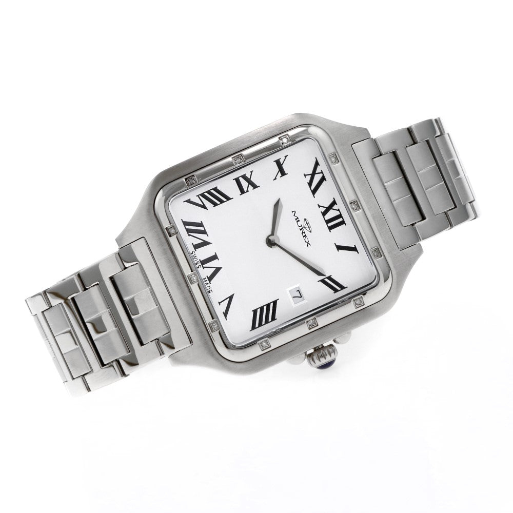 Murex Men's Quartz Watch with White Dial - MUR-0094 (12/D 0.07CT)