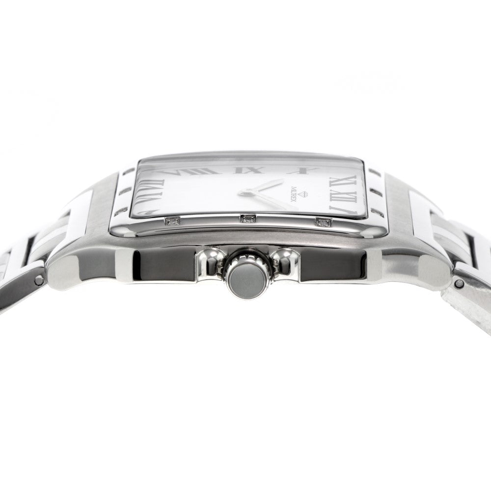 ساعة موريكس الرجالية بحركة كوارتز ولون مينا أبيض - MUR-0094 (12/D 0.07CT)