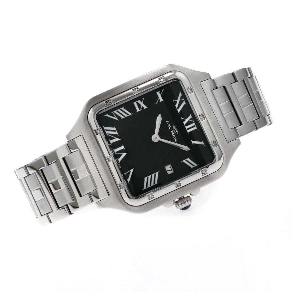 Murex Men's Quartz Watch with Black Dial - MUR-0095 (12/D 0.07CT)