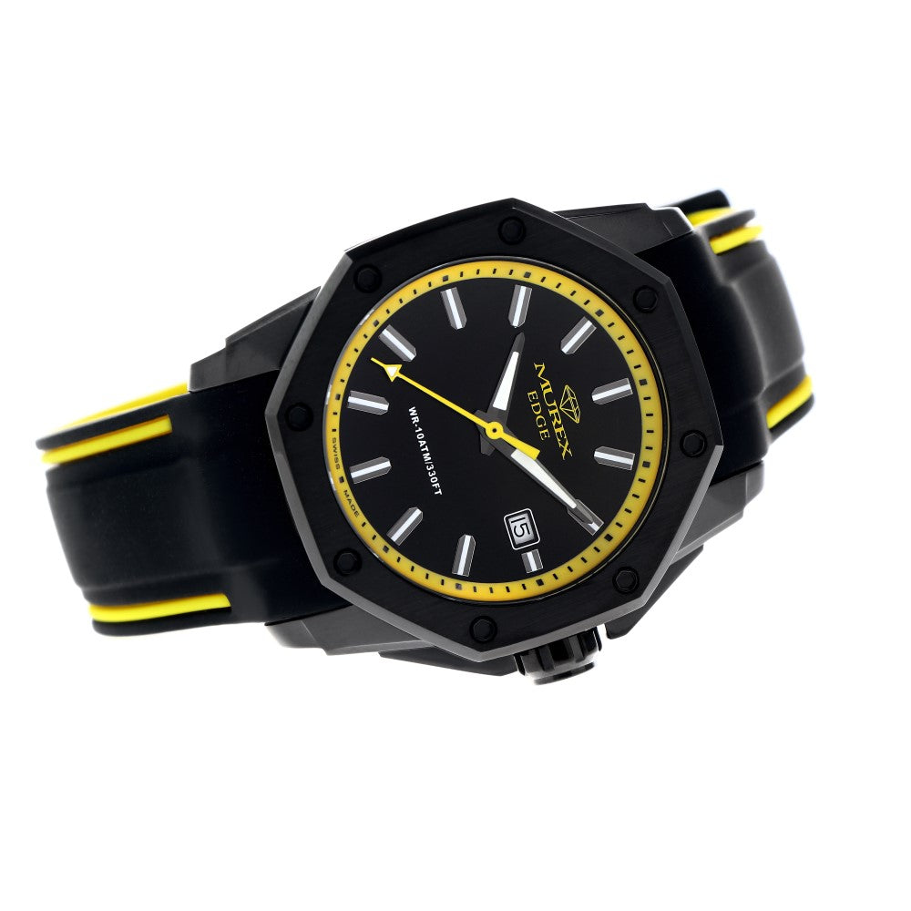 Murex men's watch with quartz movement, yellow and black dial - MUR-0048
