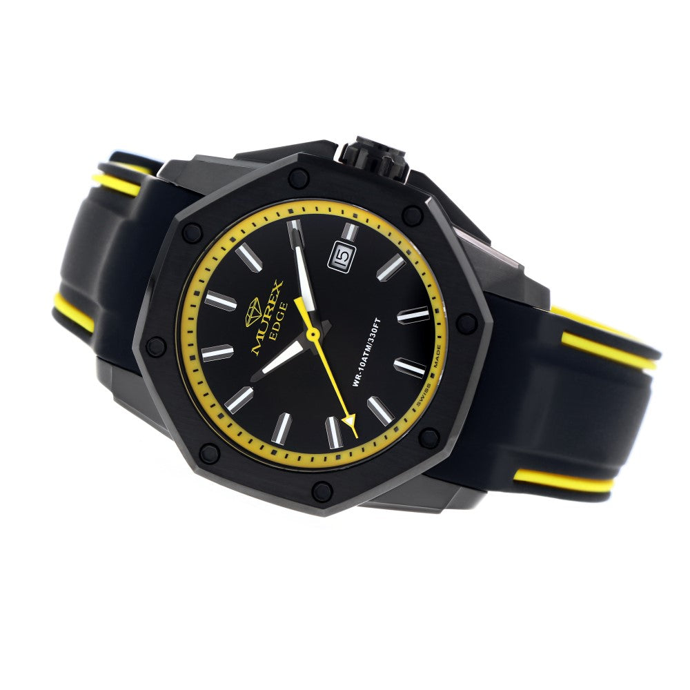 Murex men's watch with quartz movement, yellow and black dial - MUR-0048