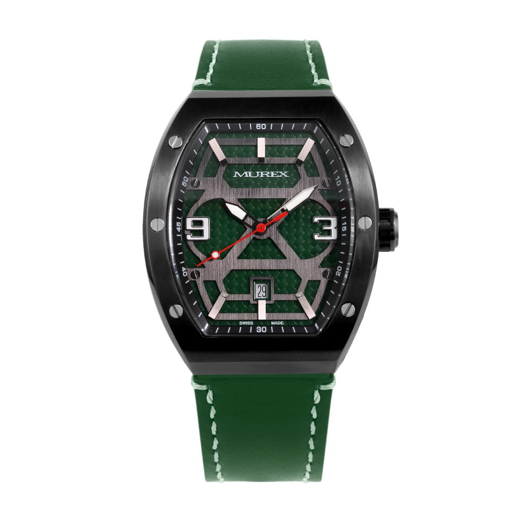 Murex men's watch with quartz movement and green dial color - MUR-0051