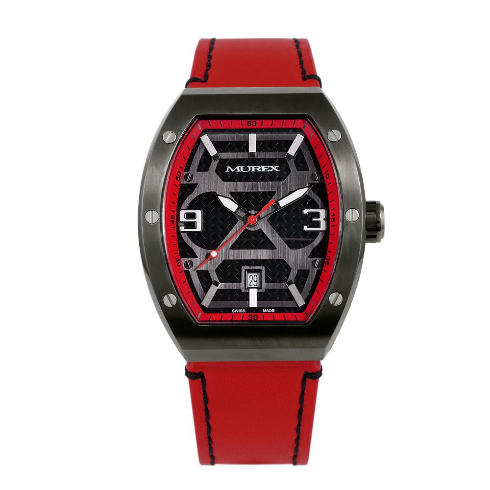 ساعة موريكس الرجالية كوارتز بمينا أحمر – MUR-0053
