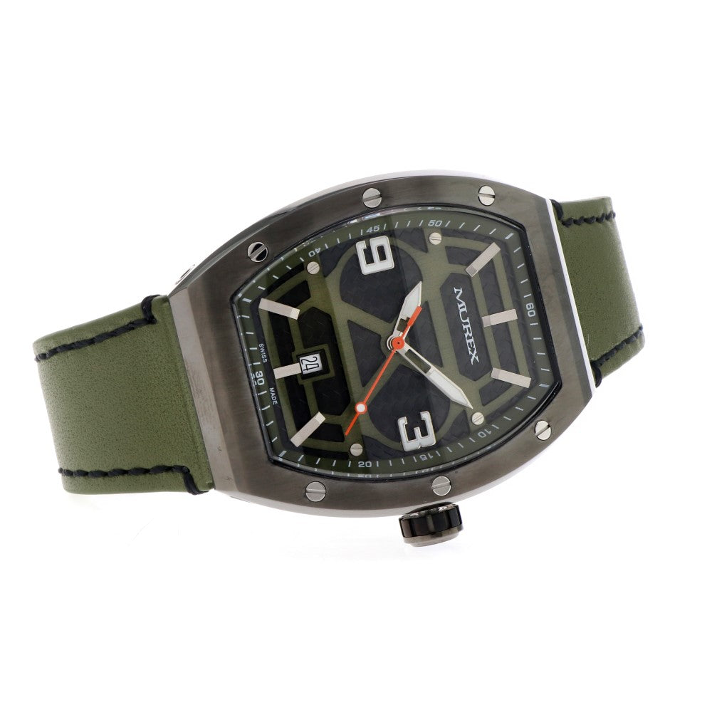 Murex men's watch with quartz movement and green dial color - MUR-0049