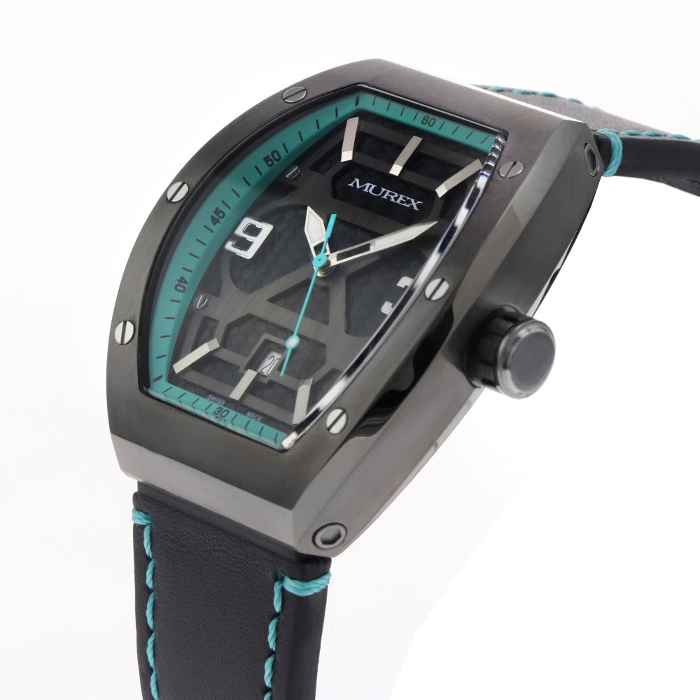 Murex Men's Quartz Watch, Light Blue and Black Dial - MUR-0050