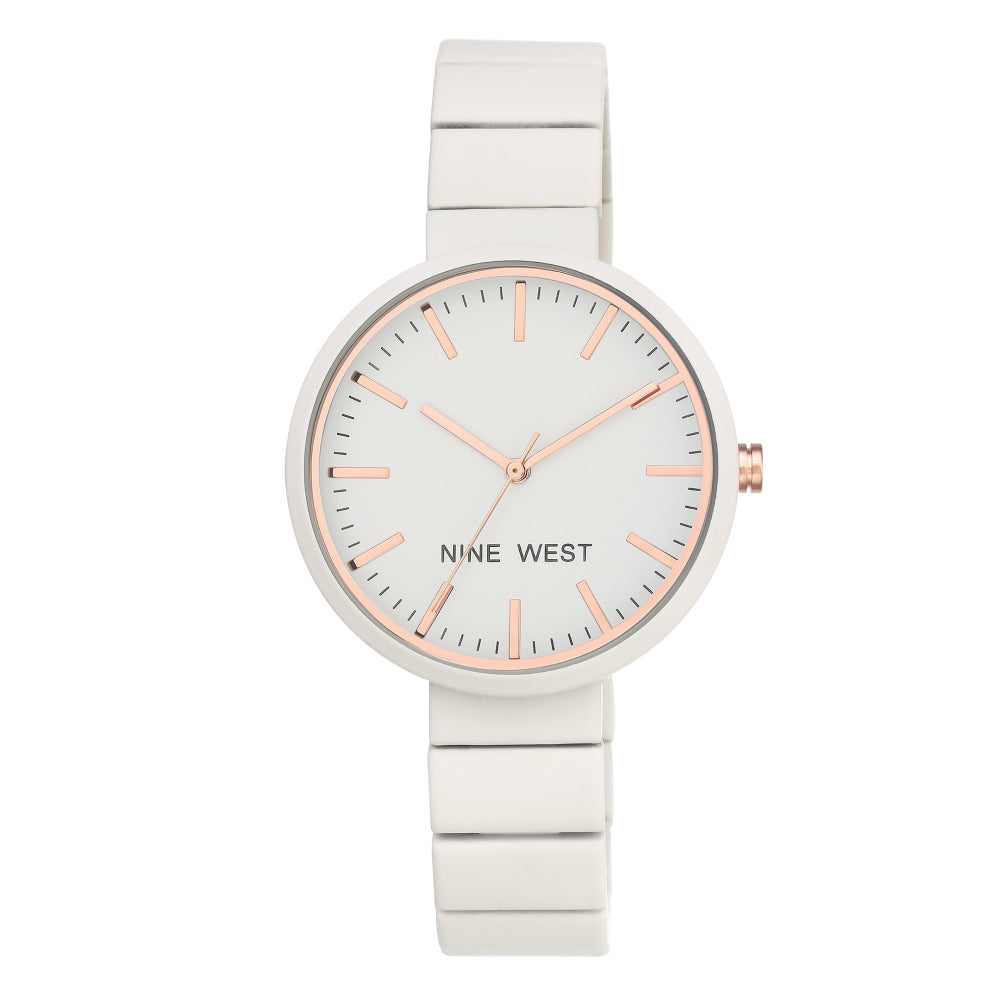 Nine West Women's Quartz White Dial Watch - NW-0015