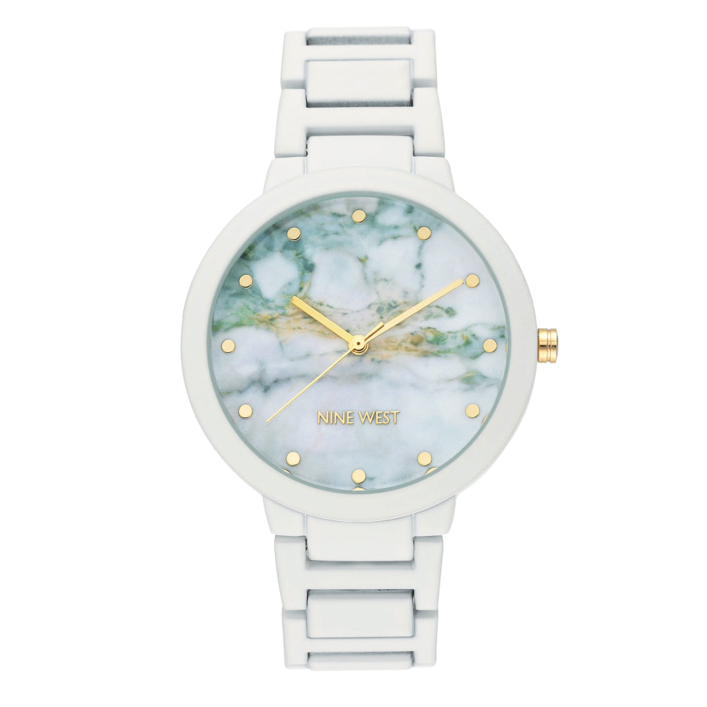 Nine West Women's Quartz Watch with Marble Dial - NW-0070
