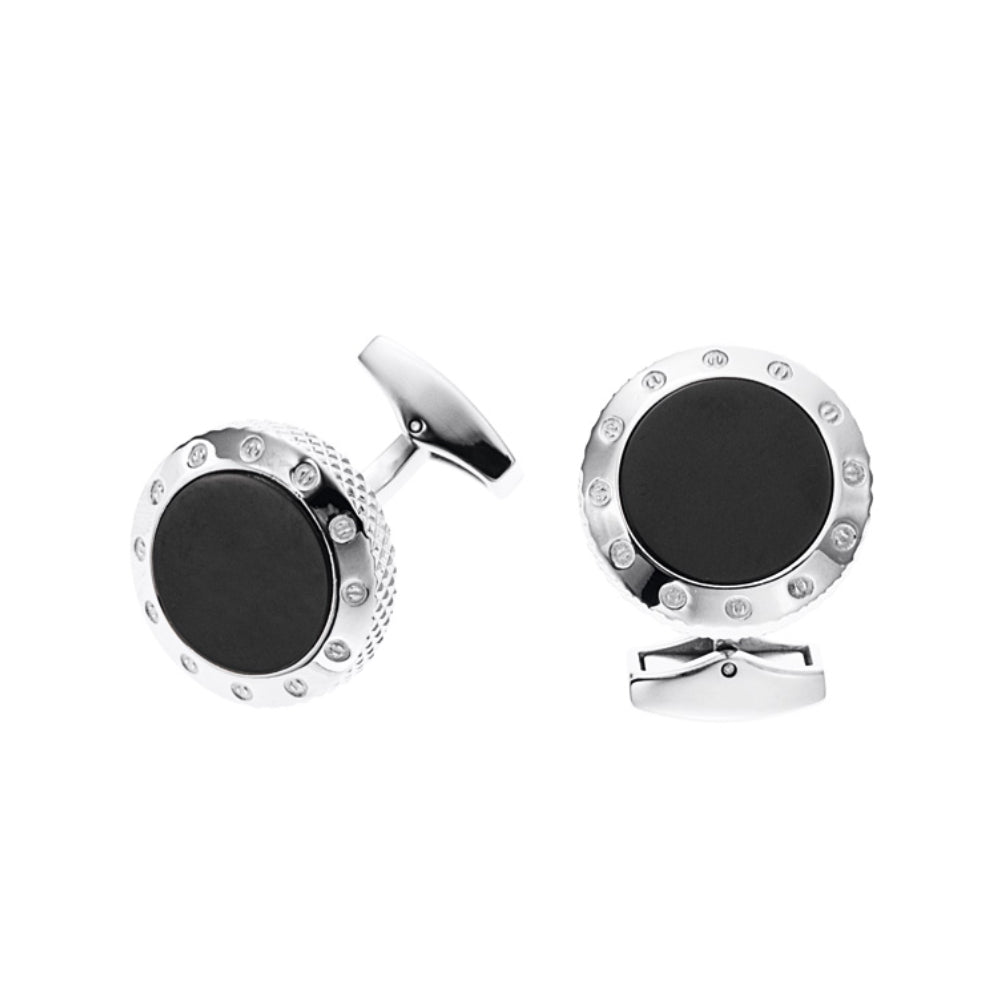 Black and silver cufflinks from Optima - OPTCF-0001