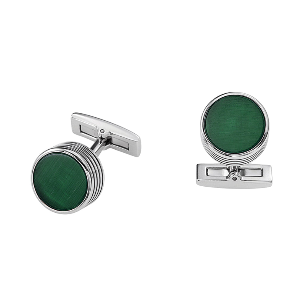 Green and silver cufflinks from Optima - OPTCF-0005