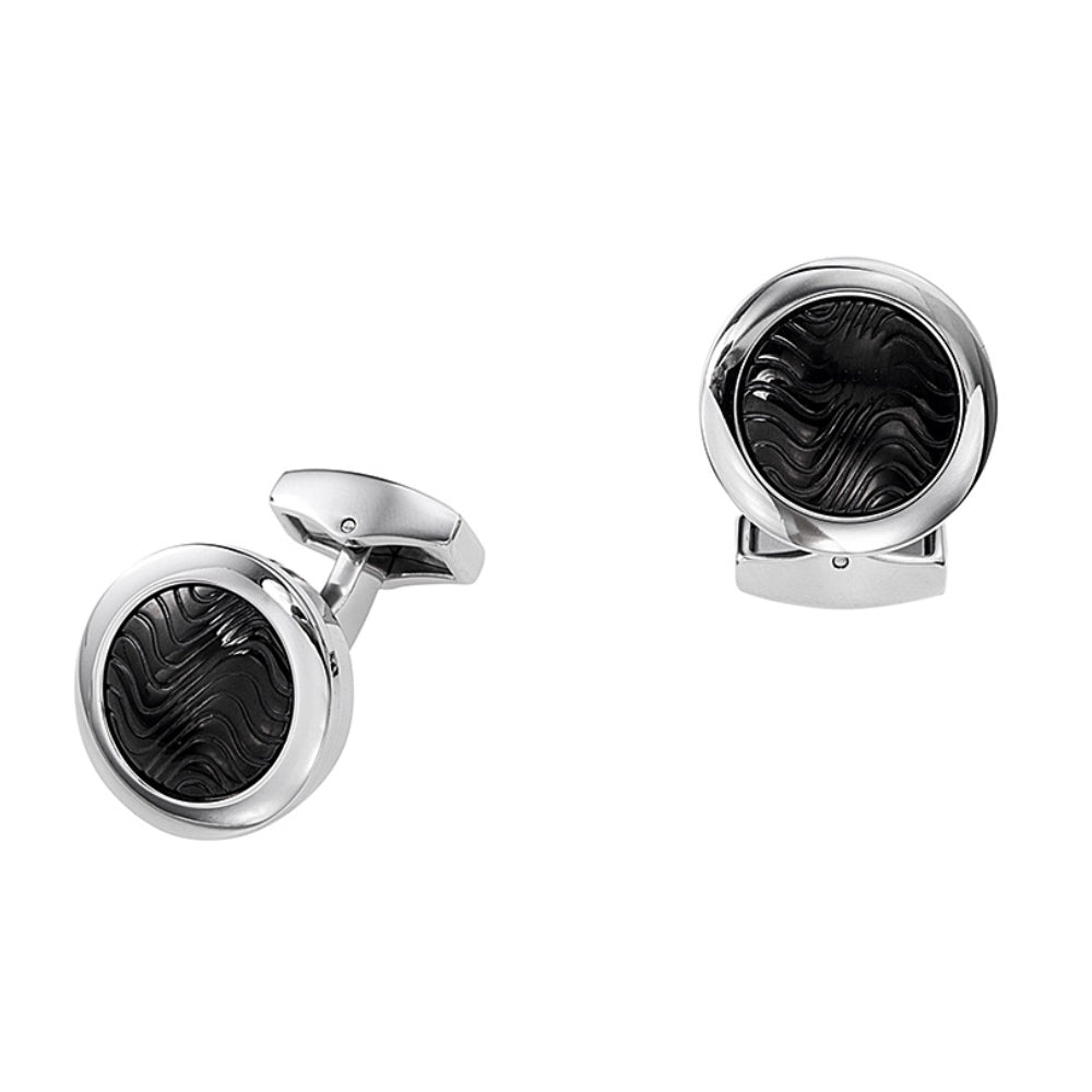 Black and silver cufflinks from Optima - OPTCF-0020