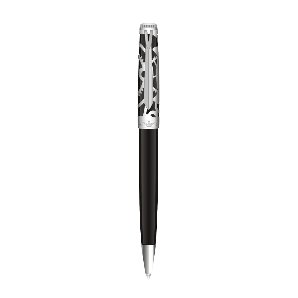 قلم بولبوينت باللون الأسود وفضي من أوبتيما - OPTPN-0010