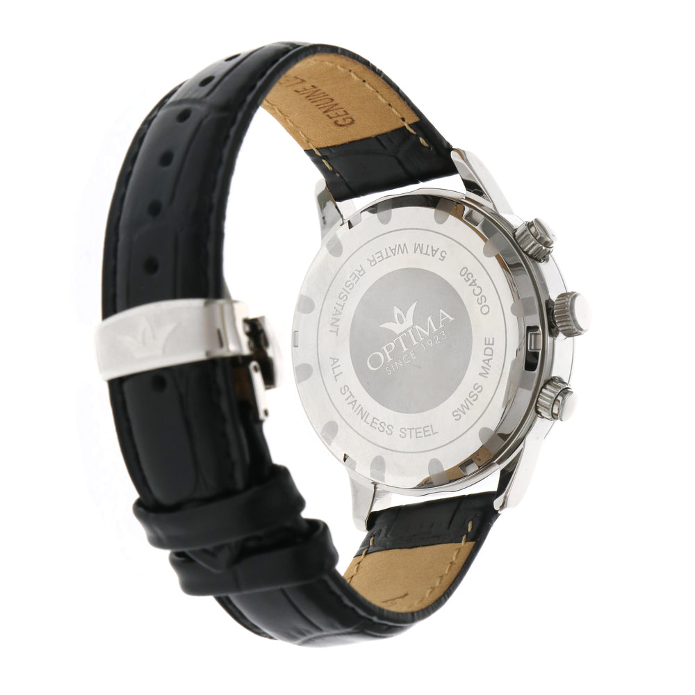 Men's watch, quartz movement, white dial - OPT-0003