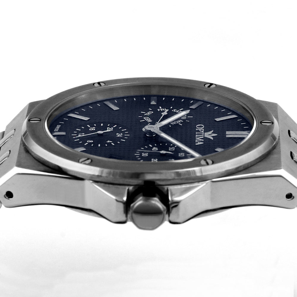 ساعة أوبتيما الرجالية بحركة كوارتز ولون مينا أزرق - OPT-0127
