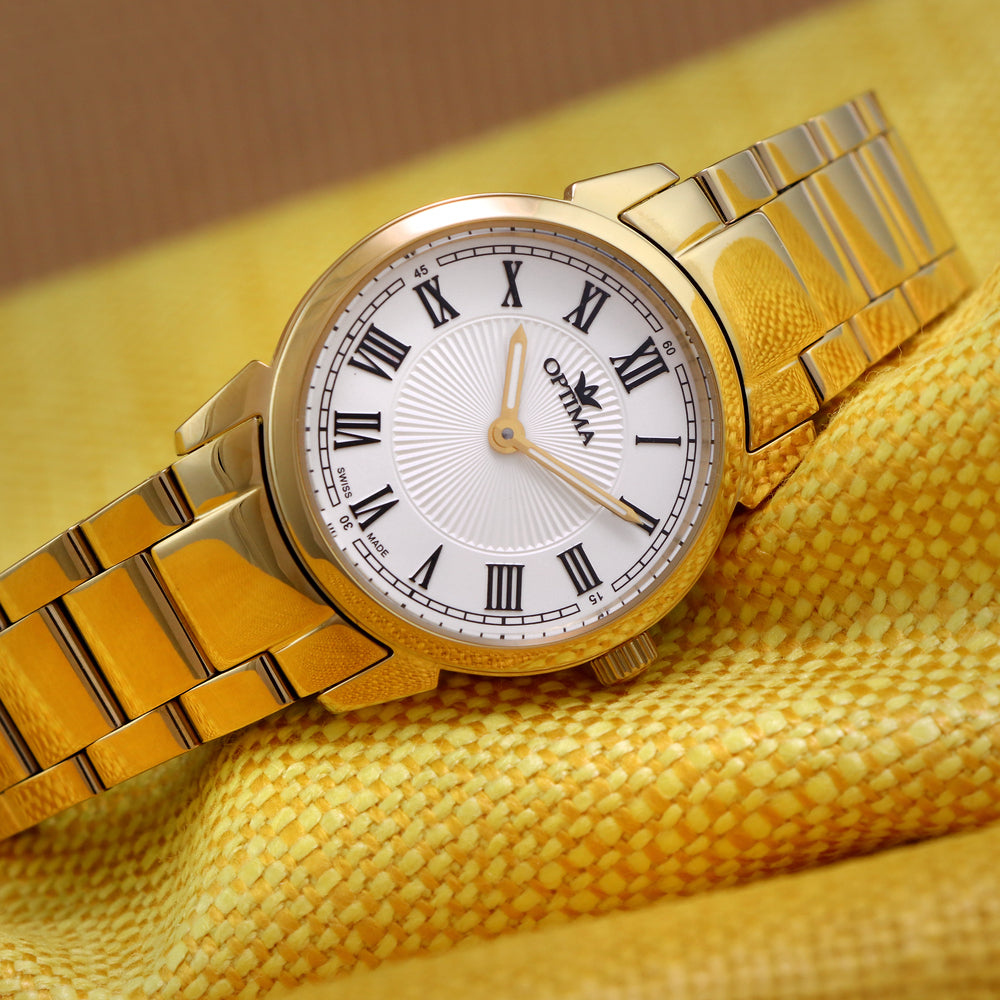 Optima Women's Swiss Quartz Watch with White Dial - OPT-0014