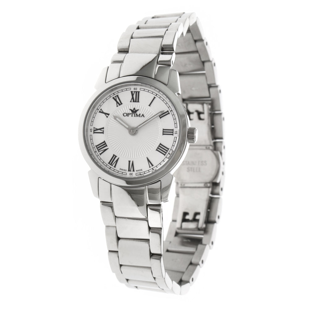 Optima Women's Swiss Quartz Watch with White Dial - OPT-0016