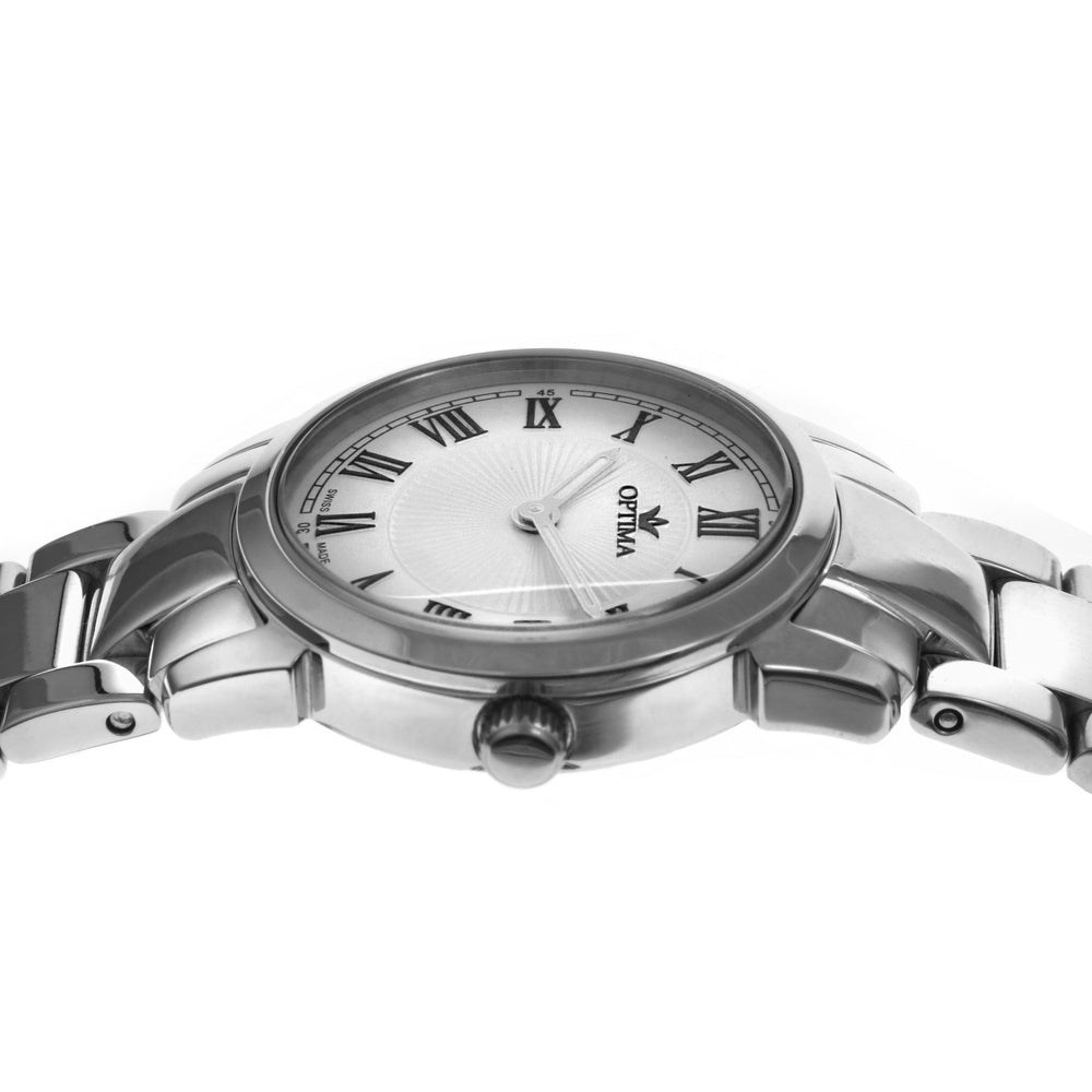 Optima Women's Swiss Quartz Watch with White Dial - OPT-0016