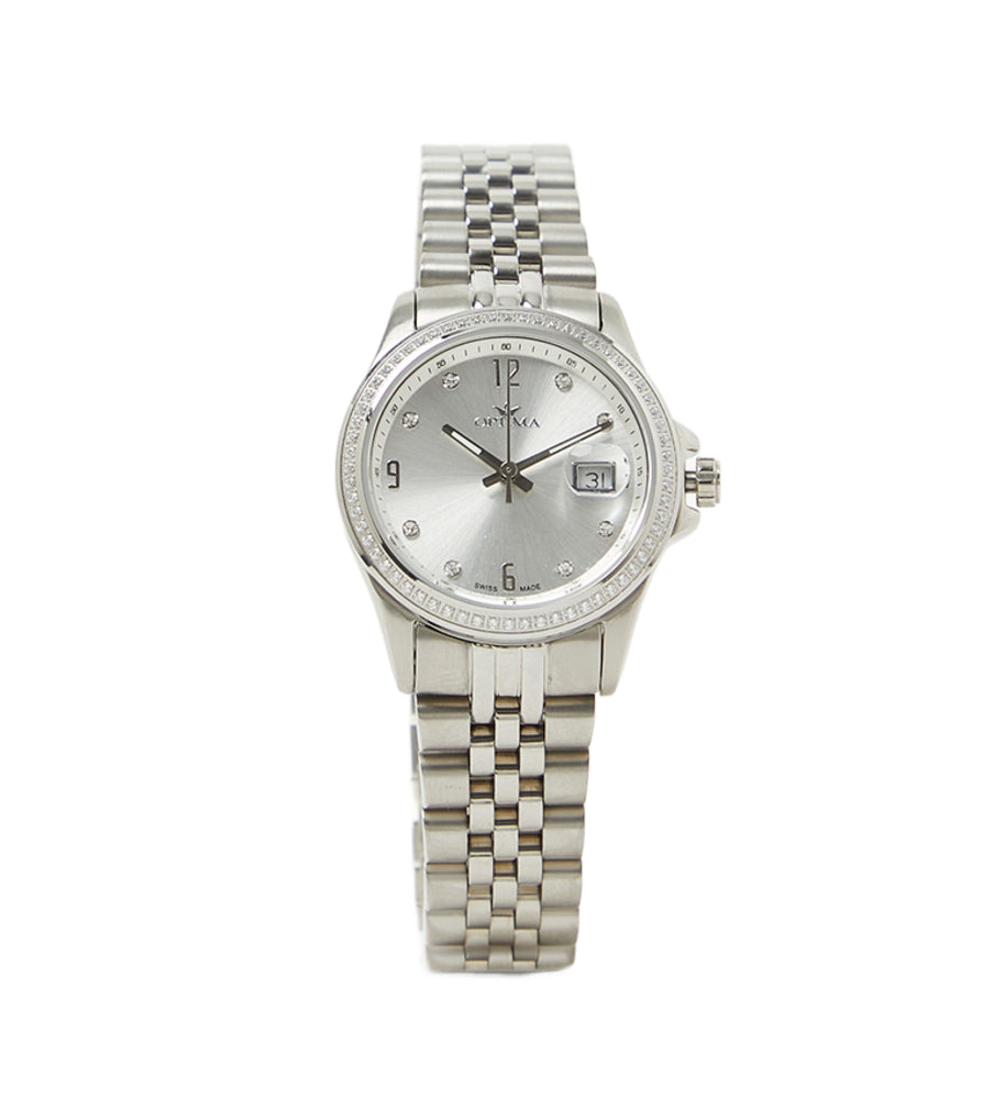 Optima Women's Swiss Quartz Watch with White Dial - OPT-0019