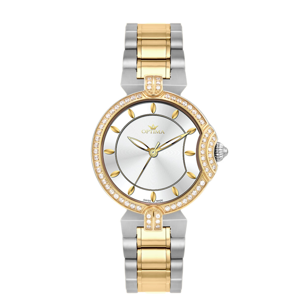 Optima Women's Swiss Quartz Watch with White Dial - OPT-0021