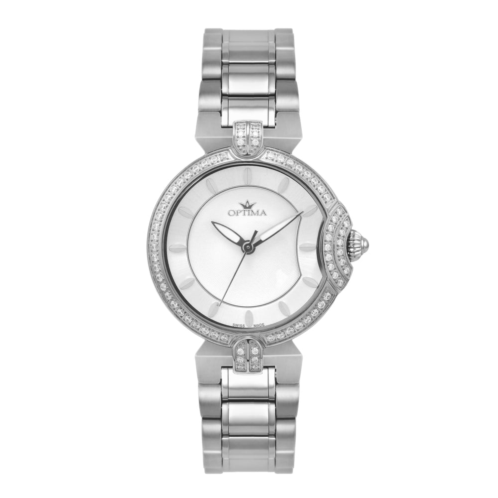 Optima Women's Swiss Quartz Watch with White Dial - OPT-0022