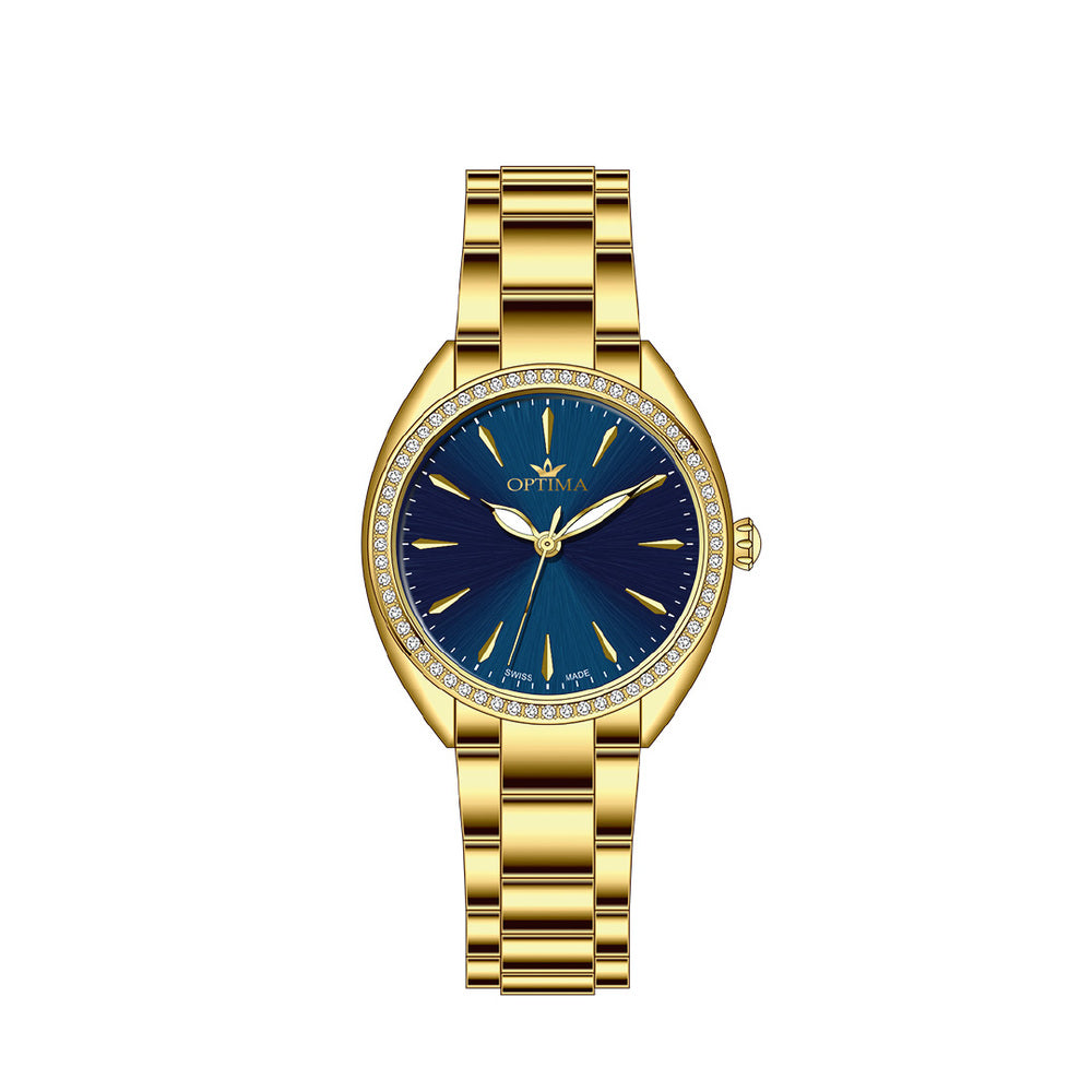 Optima Women's Swiss Quartz Watch with Blue Dial - OPT-0033