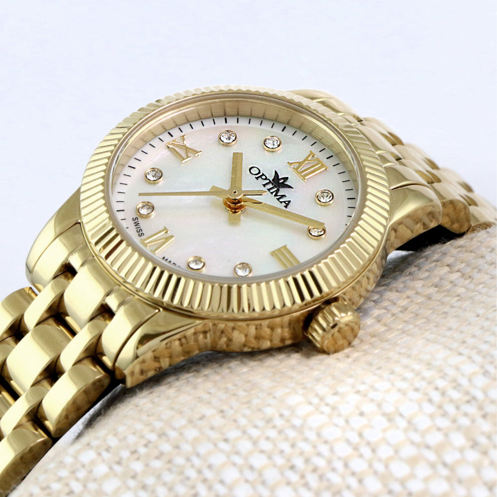 Optima Women's quartz white dial watch OPT-0101