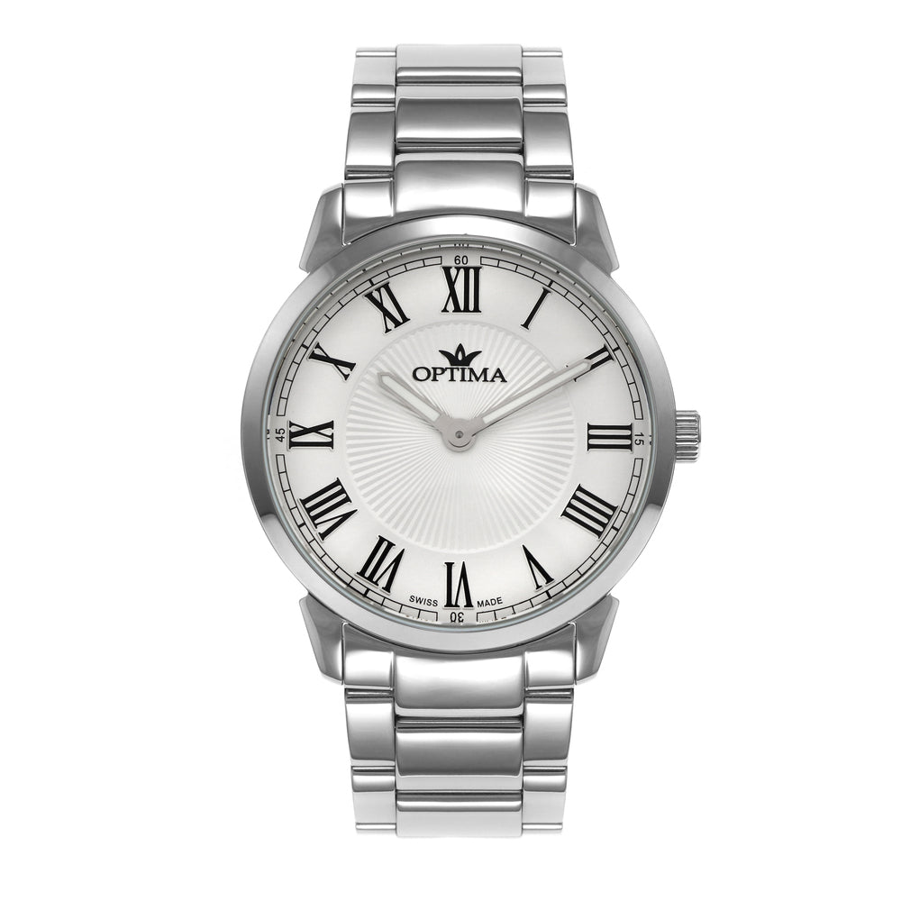 Optima Women's Swiss Quartz Watch with White Dial - OPT-0043